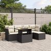 vidaXL 6 Piece Garden Sofa Set with Cushions Black Poly Rattan
