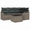 vidaXL Garden Sofa Set Grey Poly Rattan