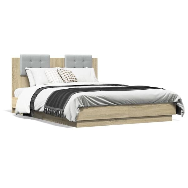 vidaXL Bed Frame without Mattress Sonoma Oak 135x190 cm Double