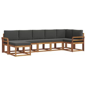 vidaXL Outdoor Sofa Set 7 pcs Natural and Anthracite