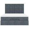 vidaXL Ottoman Bed with Mattresses & LEDs Dark Grey Double Velvet