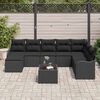 vidaXL Garden Sofa Set with Cushion 9 pcs Black Poly rattan