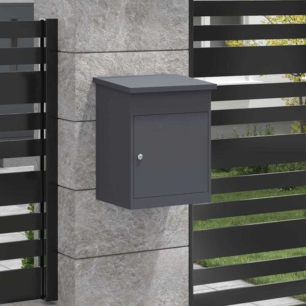 vidaXL Parcel Drop Box with Storage Anthracite 47.5 x 38 x 59 cm Steel