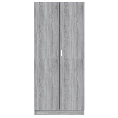 vidaXL Wardrobe Grey Sonoma 80x50x180 cm Engineered Wood