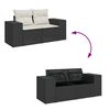 vidaXL 5 Piece Garden Sofa Set with Cushions Black Poly Rattan