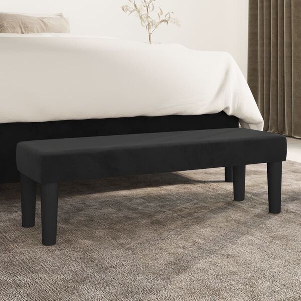 vidaXL Bench Black 100x30x30 cm Velvet
