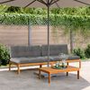 vidaXL Garden Pallet Middle Sofas with Cushions 2 pcs Solid Wood Acacia