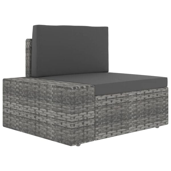 vidaXL 7 Piece Garden Lounge Set Poly Rattan Grey