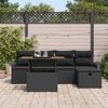 vidaXL Garden Sofa Set with Cushion 6 pcs Black Poly rattan