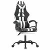 vidaXL Gaming Chair with Footrest Black and White Faux Leather