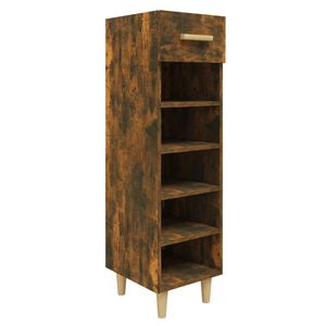 vidaXL Shoe Cabinet Smoked Oak 30x35x105 cm Engineered Wood
