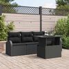 vidaXL Garden Sofa Set with Cushion 5 pcs Black Poly rattan