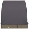 vidaXL 2-Person Sunbed with Round Roof Grey 211x112x140 cm Poly Rattan