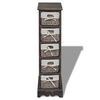 vidaXL Wooden Storage Rack 5 Weaving Baskets Brown