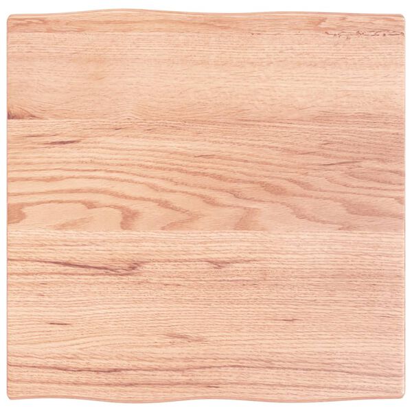 vidaXL Table Top Light Brown 60x60x2 cm Treated Solid Wood Oak Live Edge