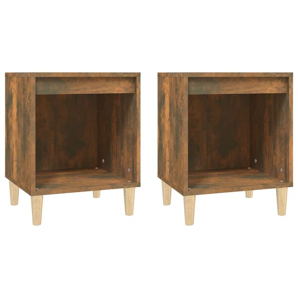 vidaXL Bedside Cabinets 2 pcs Smoked Oak 40x35x50 cm
