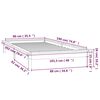 vidaXL LED Bed Frame without Mattress Black 90x190 cm Single Single Solid Wood