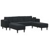 vidaXL Sofa 3 pcs Black 250 x 188 x 76 cm Velvet