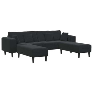 vidaXL Sofa 3 pcs Black 250 x 188 x 76 cm Velvet
