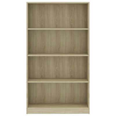 vidaXL 4-Tier Book Cabinet Sonoma Oak 80x24x142 cm Engineered Wood
