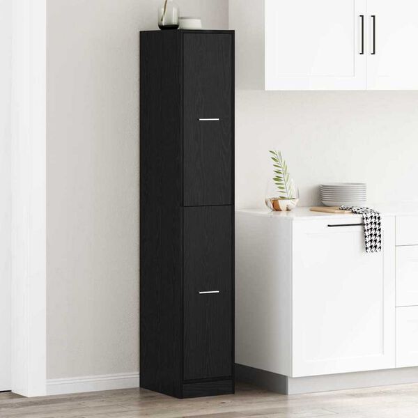 vidaXL Apothecary Cabinet Black oak 30 x 41 x 174.5 cm Engineered wood