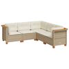 vidaXL 5 Piece Garden Sofa Set with Cushions Beige Poly Rattan