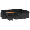 vidaXL Garden Sofa Set 14 pcs 11-Seater Black Poly Rattan