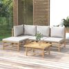 vidaXL 5 Piece Garden Lounge Set with Light Grey Cushions Bamboo