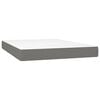 vidaXL Box Spring Bed with Mattress&LED Dark Grey 153x203 cm Queen Size Fabric