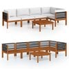 vidaXL 6 Piece Garden Lounge Set with Cushions Cream 63x63 cm