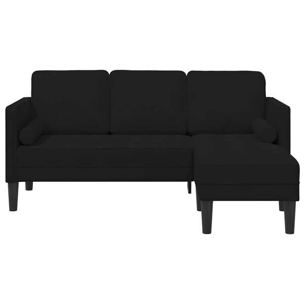 vidaXL Sofa Set with Cushion Black Polyester
