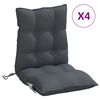 vidaXL Lowback Chair Cushions 4 pcs Anthracite Oxford Fabric