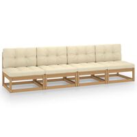 vidaXL 4-Seater Garden Sofa with Cushions Solid Pinewood
