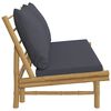 vidaXL Garden Bench with Dark Grey Cushions Bamboo