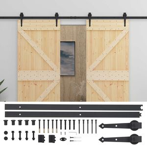 vidaXL Sliding Door 2 pcs 80 x 210 cm Solid Pine Wood