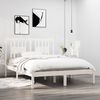 vidaXL Bed Frame without Mattress White Solid Wood Double