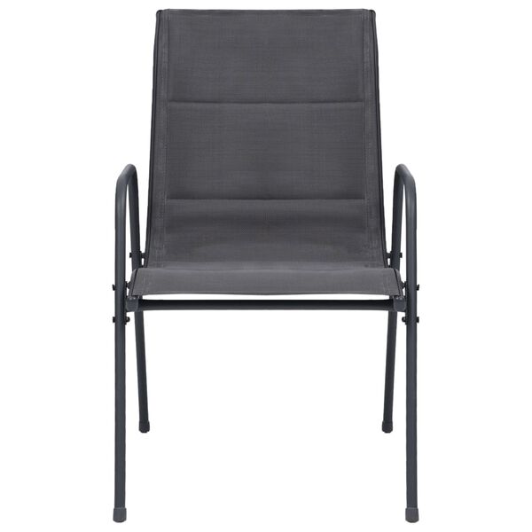 vidaXL Stackable Garden Chairs 4 pcs Steel and Textilene Anthracite