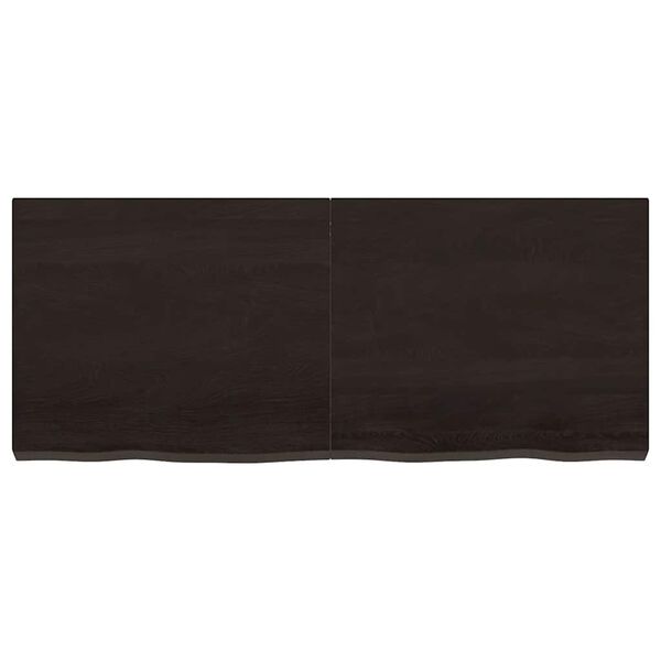 vidaXL Bathroom Countertop Dark Brown 120x50x(2-6) cm Treated Solid Wood