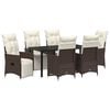 vidaXL Garden Dining Set 7 pcs Brown Poly Rattan