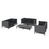 vidaXL 7 Piece Garden Lounge Set with Cushions Poly Rattan Dark Grey