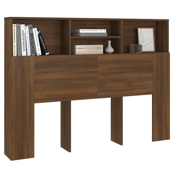 vidaXL Headboard Cabinet Brown Oak 140x19x103.5 cm
