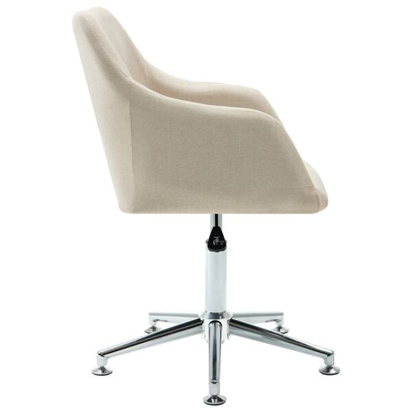 vidaXL Swivel Dining Chair Cream Fabric