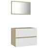 vidaXL 2 Piece Bathroom Furniture Set White and Sonoma Oak Engineered Wood