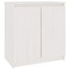 vidaXL Side Cabinet White 60x36x65 cm Solid Wood Pine