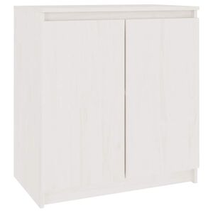 vidaXL Side Cabinet White 60x36x65 cm Solid Wood Pine