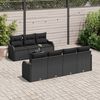 vidaXL Garden Sofa Set 8 pcs Black Poly Rattan and Steel and Glass