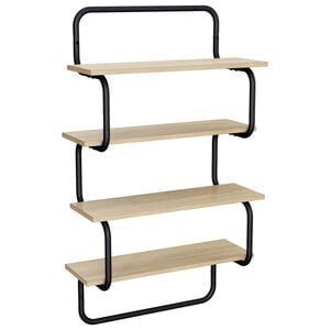 vidaXL 4-Tier Wall Shelf Sonoma Oak 80 x 24.5 x 104 cm Engineered Wood
