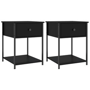 vidaXL Bedside Tables 2 pcs Black 44x45x58 cm Engineered Wood