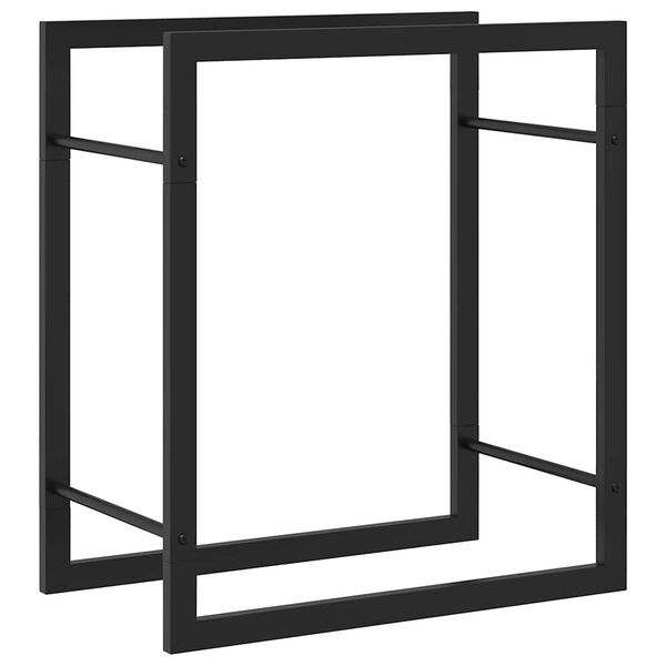 vidaXL Firewood Rack Matt Black 50x28x56 cm Steel