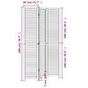 vidaXL Room Divider 3 Panels White Solid Wood Paulownia